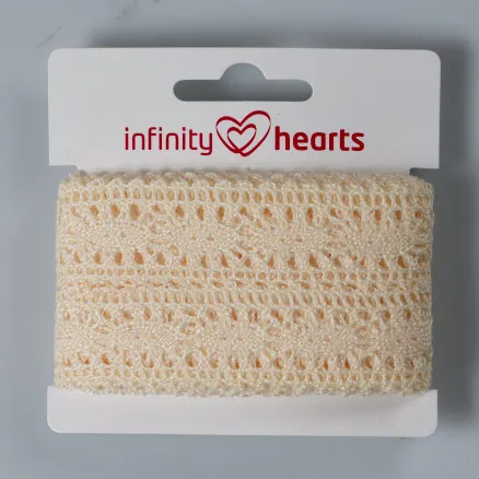 Infinity Hearts Pitsnauha Polyesteri 25mm 2 Ecru - 5m