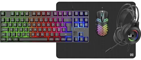 XCROW 4-IN-1 GEARPACK - Pelinäppäimistö - Pohjoismainen - Musta