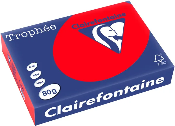 Q-connect Trophee Kopiopaperi A4 80g vahva punainen 500 arkkia